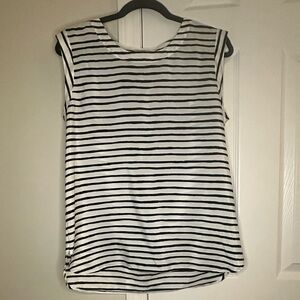 J. Crew Black and White Striped Tank Top